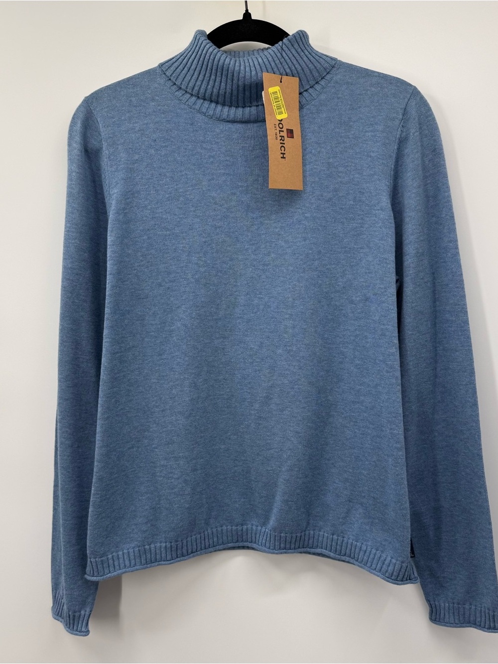 Woolrich Dusty Blue Ribbed Turtleneck Sweater